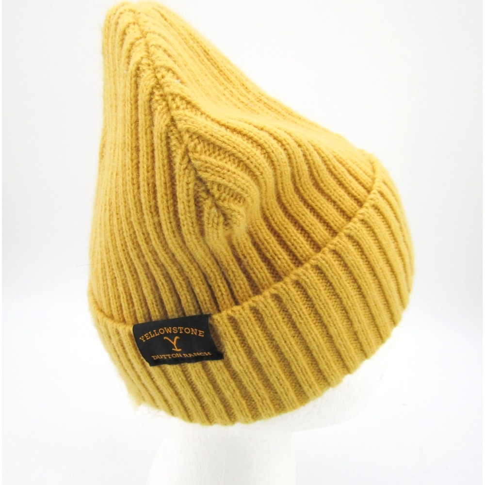 Yellowstone Dutton Ranch Cuffed Beanie Cap Stocking Hat Yellow TV Show